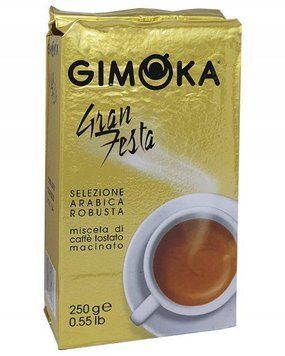 Кофе молотый Gimoka Gran Festa (Джимока), смесь робусты и арабики, 250г, Италия 1486120821 фото