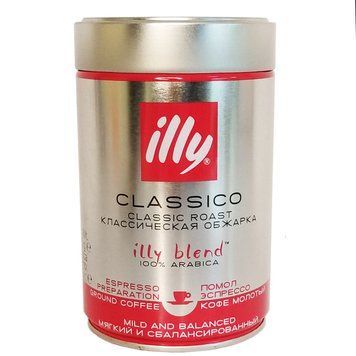 Кофе Арабика зерно в жестяной банке ILLY Classico,средней обжарки. 250г (Италия) 501282318 фото