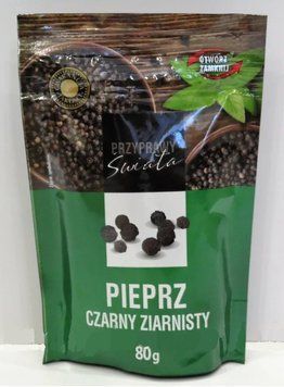 Польский перец черный горошок Pieprz Swiata Czarny Ziarnisty, 80 г, Польша 1438126647 фото