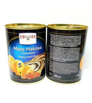 Маковая начинка (масса) с кусочками сухофруктов Helcom, 380г (Польша), ж/б, польский мак в банке 1391000260 фото