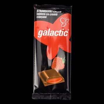 Шоколад Galactic Strawberry молочный с клубничной начинкой, 90г 2003830060 фото