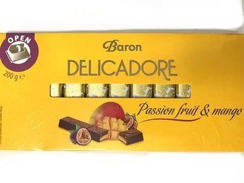 Шоколад молочный с фруктово-манговой начинкой Delicadore Baron, 200 г, Польша 1742979337 фото