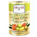 Оливки испанские зеленые фаршированные лососем Helcom, 280г, ж/б, Польша 1556645631 фото