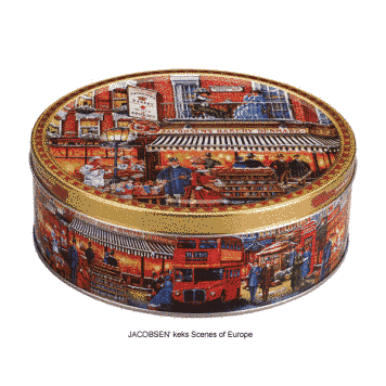 Песочное печенье Jacobsens Bakery Chop Tin 400г в металлической банке (Дания) - сливочное датское печенье в подарочной упаковке 1581492085 фото