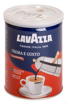 Молотый кофе без горечи в жестяных банках Lavazza Crema e Gusto (ж/б), 250 грамм Италия 217577357 фото