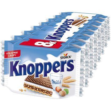Вафли с ореховой начинкой и молочной нугой 8 шт по 25г Knoppers, 200г, Германия 2063712696 фото