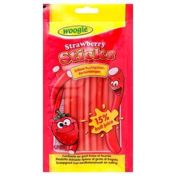 Конфеты желейные палочки вкус клубники Woogie Sticks, 80г, Германия, жевательные конфеты в форме медведя 1951048943 фото