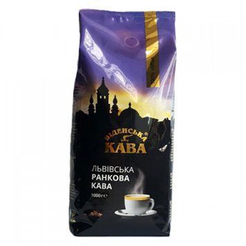 Кофе в зернах Віденська кава Львівська ранкова, 1кг, кофейный бленд арабики и робусты с легкой горчинкой 734782058 фото