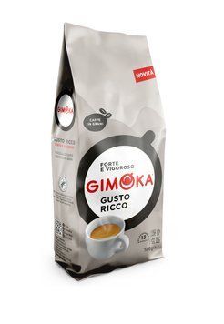 Кофе в зерновой из Италии Gimoka Gusto Ricco (Джимока),1кг, темно средней обжарки, смесь робусты и арабики, 530864120 фото