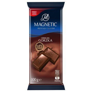 Шоколад темний Magnetic Czekolada 64 % какао, 100г Польша 2107404048 фото