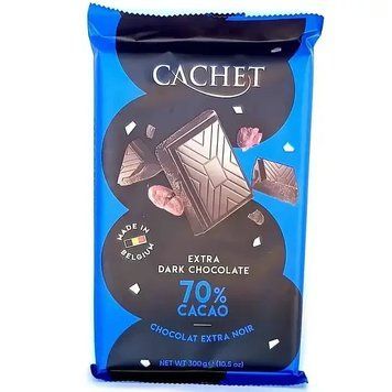 Шоколад бельгийский черный Cachet Dark Chocolate 70% какао, 300 г 796224142 фото