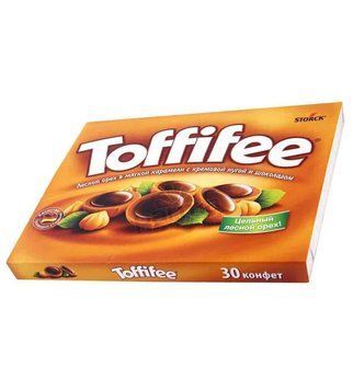 Конфеты шоколадно карамельные в коробке Toffifee, 250г 2426162269 фото