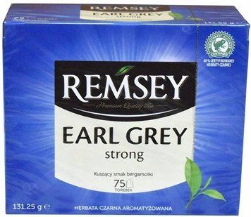 Крепкий чай черный с бергамотом в пакетиках Ramsey Earl Grey Strong, 75 шт. Польша 955286037 фото