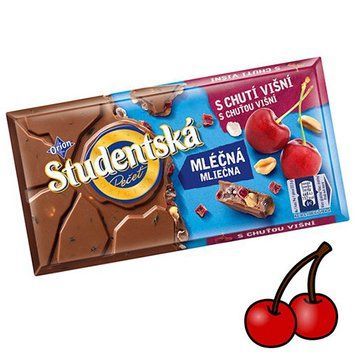 Шоколад молочный Studentska Mlecna вишня с арахисом и сухофруктами, 180 г, Чехия 1711492914 фото