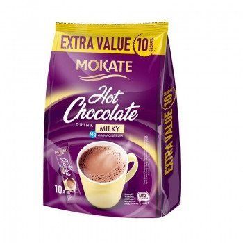 Горячий молочный шоколад (стик 10шт по 18г) Mokate HOT Chocolate, 180г, Польша, шоколадный напиток растворимы 1684410946 фото