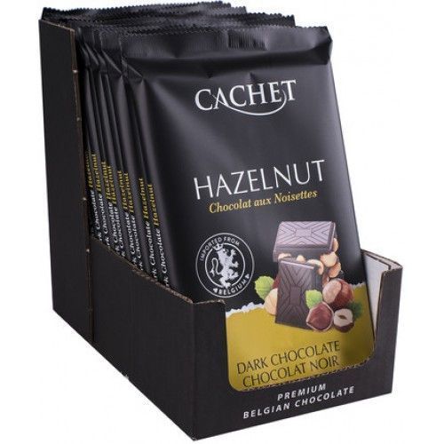 Бельгийский черный шоколад Cachet Hazelnut, 300 г с цельным орехом фундук 796287805 фото