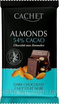 Шоколад черный Cachet Almonds 54% какао с миндалём, 300 г, Бельгия 796290456 фото