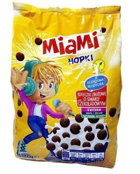 Шоколадные хлопья сухой завтрак Hopki MIAMI, 500г, Польша, хопки, шарики шоколадные быстрого приготовления 1964429763 фото