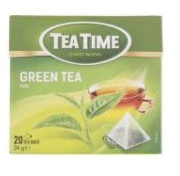 Чай зеленый классический в пакетиках GREEN Tea Time, 20 шт. (40 г), Польша, в пирамидках 1684413499 фото