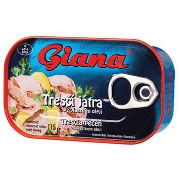 Консерва печень трески в собственном соку Gianna, 115г, Чехия 1507714716 фото
