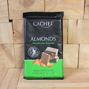 Шоколад молочный Кашет с миндалем Cachet Almonds, 300 г, Бельгия 796292707 фото