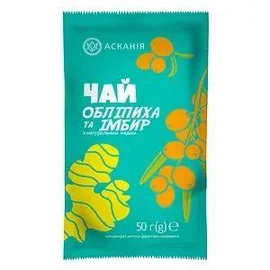 Чай натуральный растворимый концентрированный Облипиха и Имбирь ТМ Асканія 50г, жыдкий чай 2008434992 фото