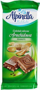 Польский молочный шоколад Alpinella Arachidowa с арахисом, 100 г 1281366516 фото
