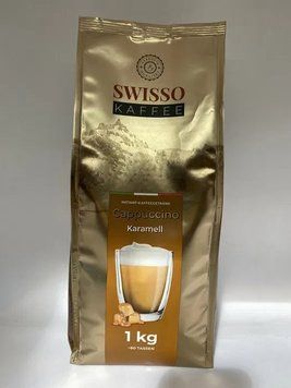 Капучино карамельным вкусом Swisso Kaffee Karamel, 1кг, Германия, быстрорастворимый 1935776576 фото