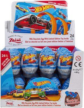 Конфеты шоколадные яйцо Zaini Hot Weels, 20г, машинки Хот Виллс 2036655129 фото
