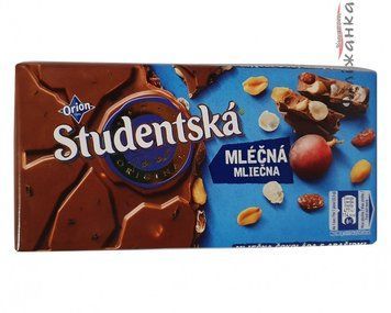 Шоколад молочный с арахисом и изюмом Studentska Mlecna, 180 г, Чехия 1124235506 фото