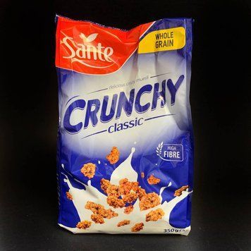 Сухие завтраки кранчи цельнозерновые классические Sante Crunchy, 350г, мюсли, сухие завтраки 1642946637 фото
