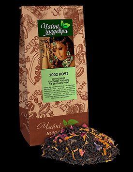 Чай 1002 Ночи ТМ "Чайные шедевры", 500 г, купаж черного цейлонского и зеленого китайского чая с добавками 1209839651 фото