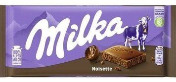 Шоколад молочный с ореховым кремом Milka Noisette, 100г 2205034557 фото