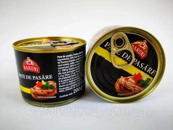 Паштет куриный Baroni Pate de Porc, 200 г (Румыния), консерва мясная с курицей 1855734951 фото