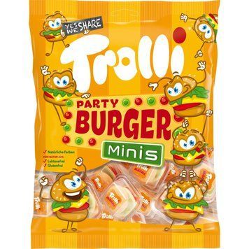 Конфеты желейные жевательные Trolli Mini Burger (мини бургеры), 17 шт., 170 г, Германия 1558511567 фото