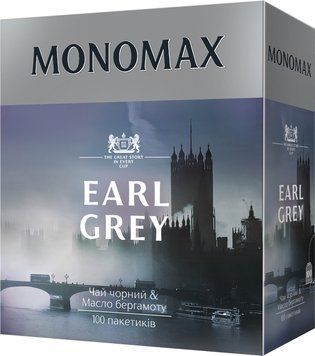 Черный цейлонский чай c бергамотом в пакетиках 100 пакетов Мономах Earl Grey 1698123949 фото