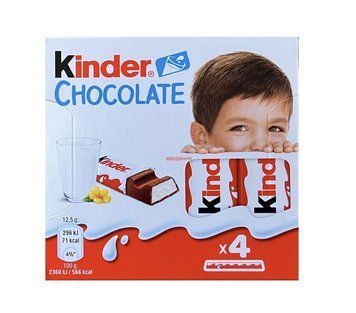 Шоколад молочный для детей Kinder T4, 50г (8шт по 12,5г), Германия, Киндер батончик 2018707057 фото