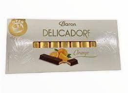 Шоколад молочный со вкусом апельсина Delicadore Baron, 200 г, Польша 1689205707 фото
