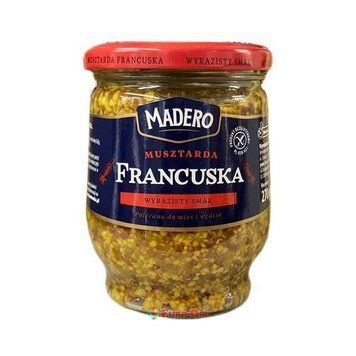 Горчица французкая столовая Madero Francuska, 270г, Польша, БЕЗ ГЛЮТЕНА, в стеклянной банке, зернистая 1611133232 фото