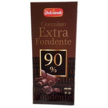 Шоколад экстра черный Dolciando Extra Fondente, (90% какао), 100 г, Италия 1611841976 фото