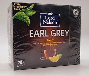 Чай черный с бергамотом и лимоном в пакетиках Lord Nelson Earl Grey Lemon, 75 шт. Польша, пакетированный чай, 1766170513 фото