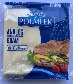 Cыр порционный тостовый Polmlek Edam, 130г, Польша, плавленный сыр для тостов 1701550527 фото