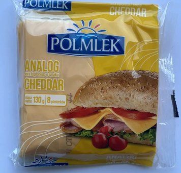 Cыр порционный тостовый Polmlek Cheddar (Чеддер) , 130г, Польша, плавленный сыр для тостов 1701552767 фото