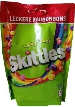 Драже фруктовое конфеты Skittles Sours, 160г, Германия, разноцветные скитлс 2144571314 фото