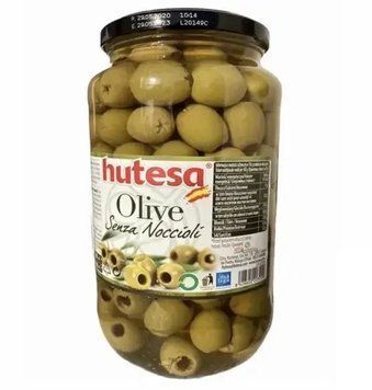 Оливки іспанські зелені великі без кісточок HUTESA, 900 г, у скляній банці 1668476038 фото