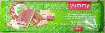 Шоколад молочный с арахисом и нугой Yummy, 260 г, Польша 1766179529 фото