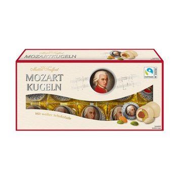 Шоколадные марципановые конфеты в белом шоколаде Mozart Kugeln, 200г (Австрия) 1766186500 фото