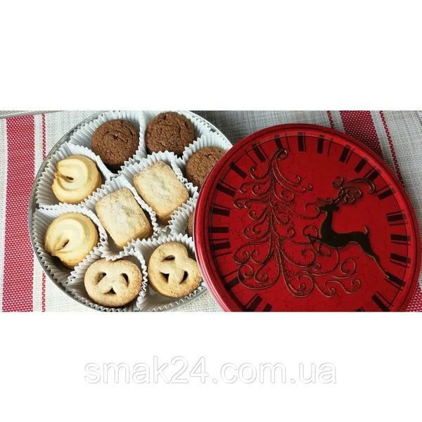 Печенье песочное новогоднее Jacobsens красное с оленем в же/б, 400 г 1533067815 фото