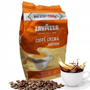 Итальянский кофе в зернах Lavazza Caffe Crema Gustoso, 1,1 кг (ОРИГИНАЛ) 2326336288 фото