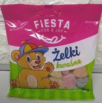 Конфеты желейные кислые Fiesta Zelki Kwasne, 80г, жевательные конфеты, Польша 1706874726 фото